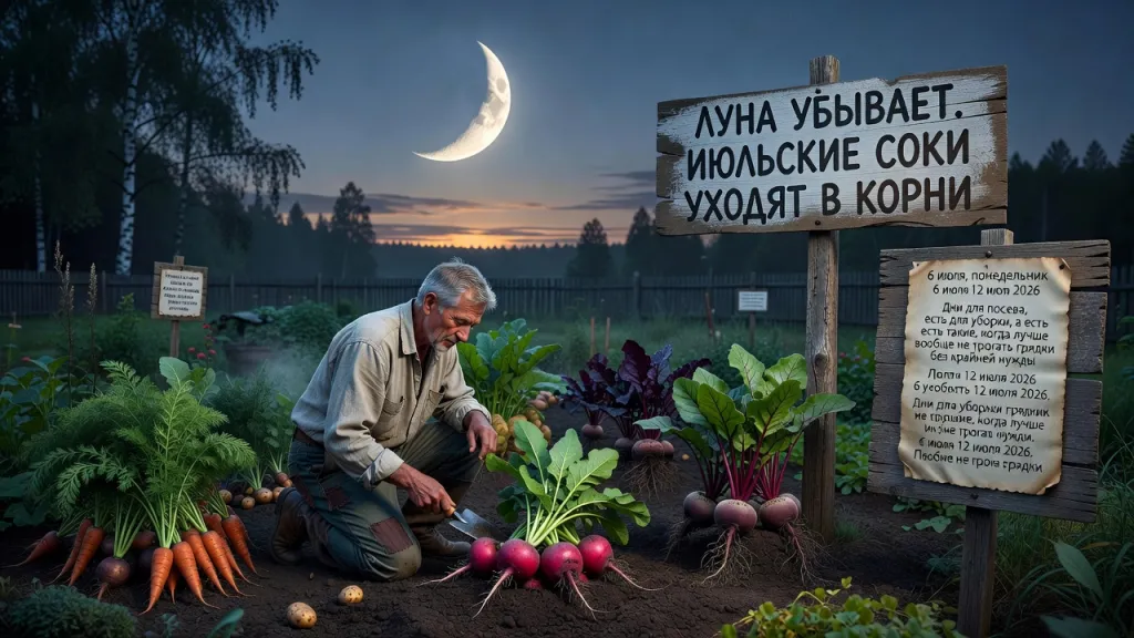 Луна убывает. Июльские соки уходят в корни